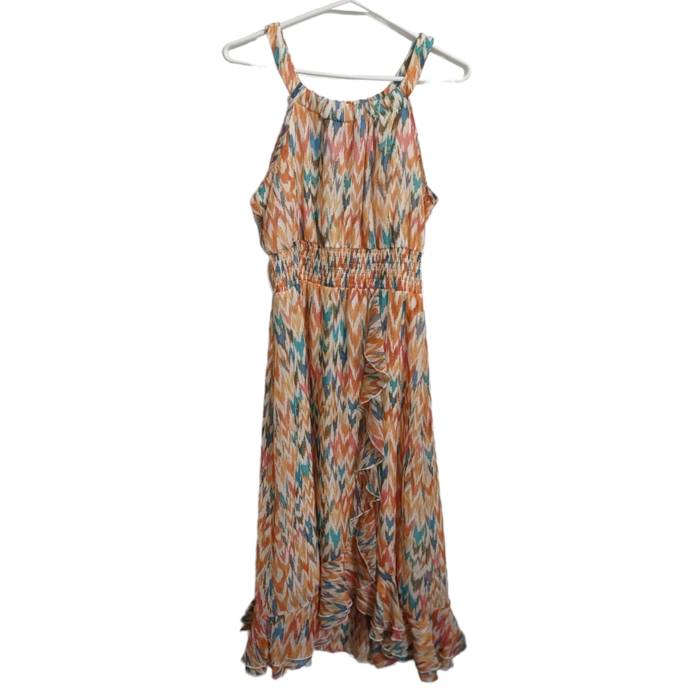 Rock 47 by Wrangler Colorful Chevron Ruffle Dress
